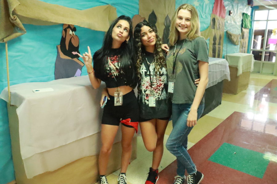 Juniors Leah Amore, Samantha Feliz, and Lauren Zahn take a moment to rock their look.