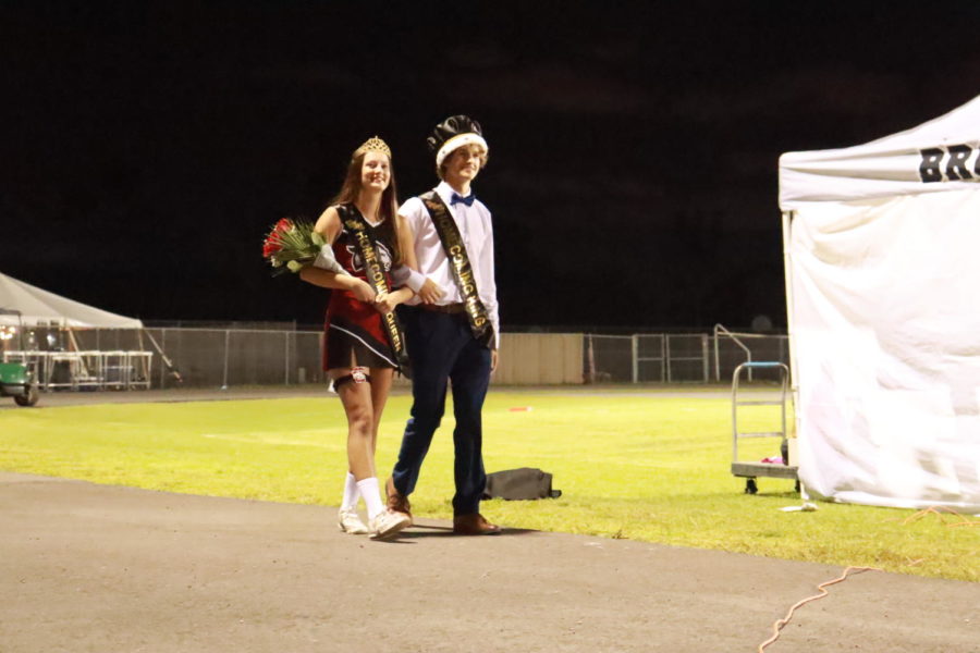 Homecoming King Corey Lewis and Queen Avery Hill grace the track with their bright smiles.  "We were both very nervous prior to the announcement at Homecoming because we feared that one of us is going to win and the other wasn't," explained Lewis who is dating Hill. "Once it happened, we felt like we were in a world of our own and enjoyed our moment.  We were so happy that everyone voted for us because it really meant a lot for us that everyone wanted us to be king and queen."