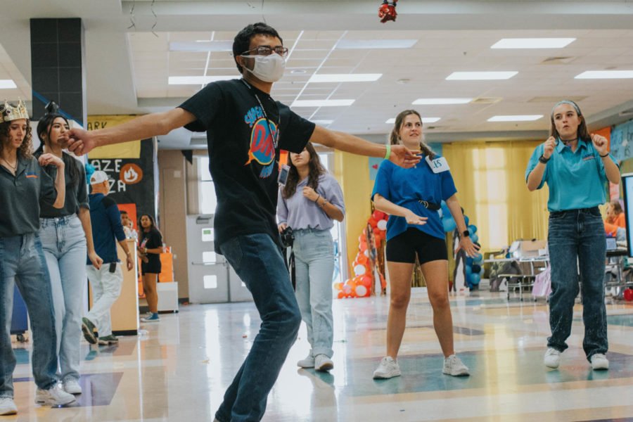 Diego Morales shuffles his way onto the dance floor.